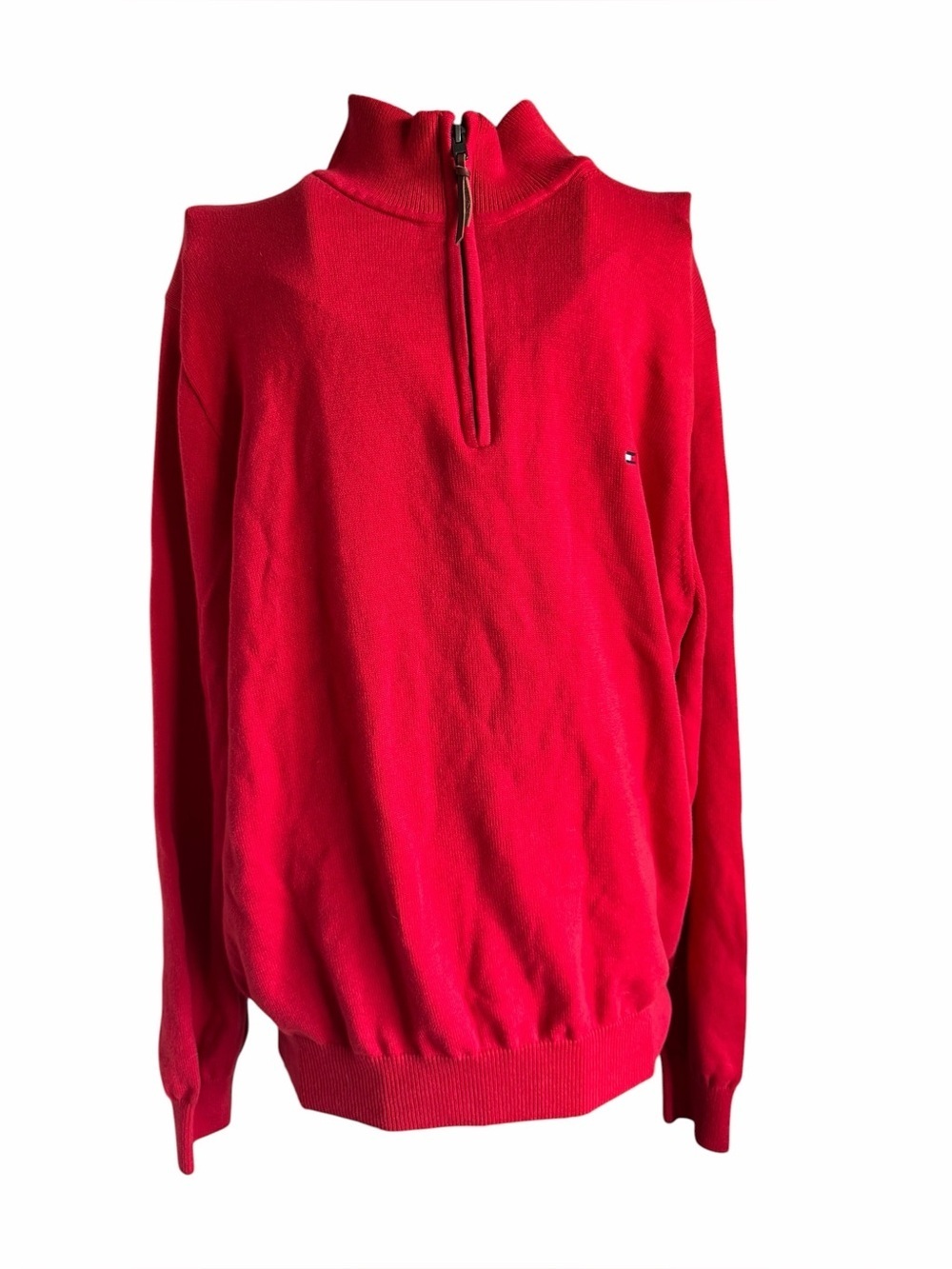 Tommy Hilfiger Men's Vibrant Red Zip-Up Sweater